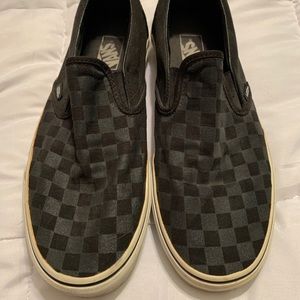 Checkerboard Vans slip on
